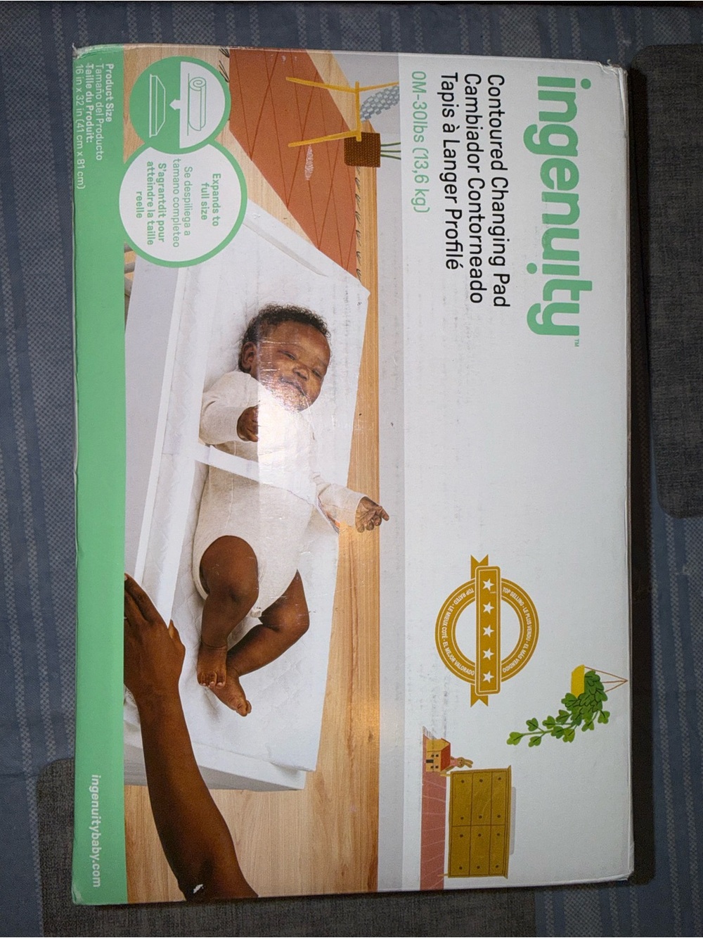 Ingenuity Contoured Changing Pad in White